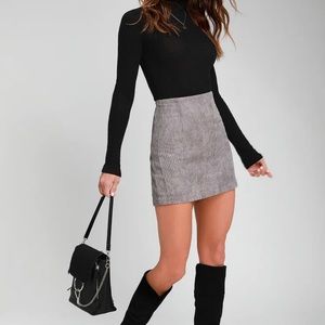 Lulus Gray Corduroy Skirt